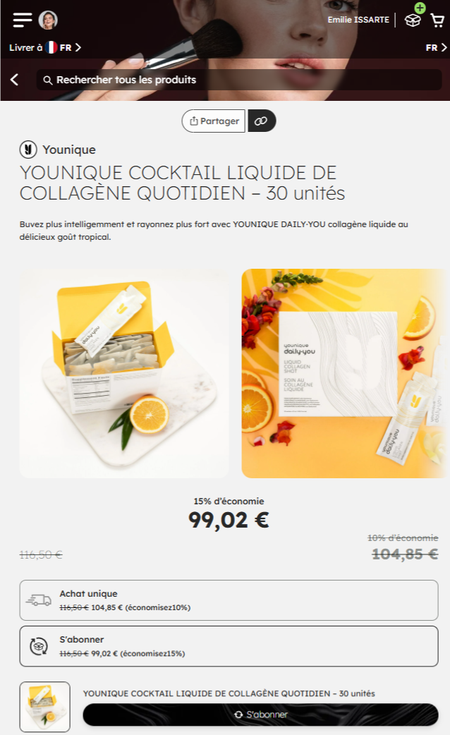 Kolagenowa karta produktu do pielęgnacji skóry Younique na Komigo