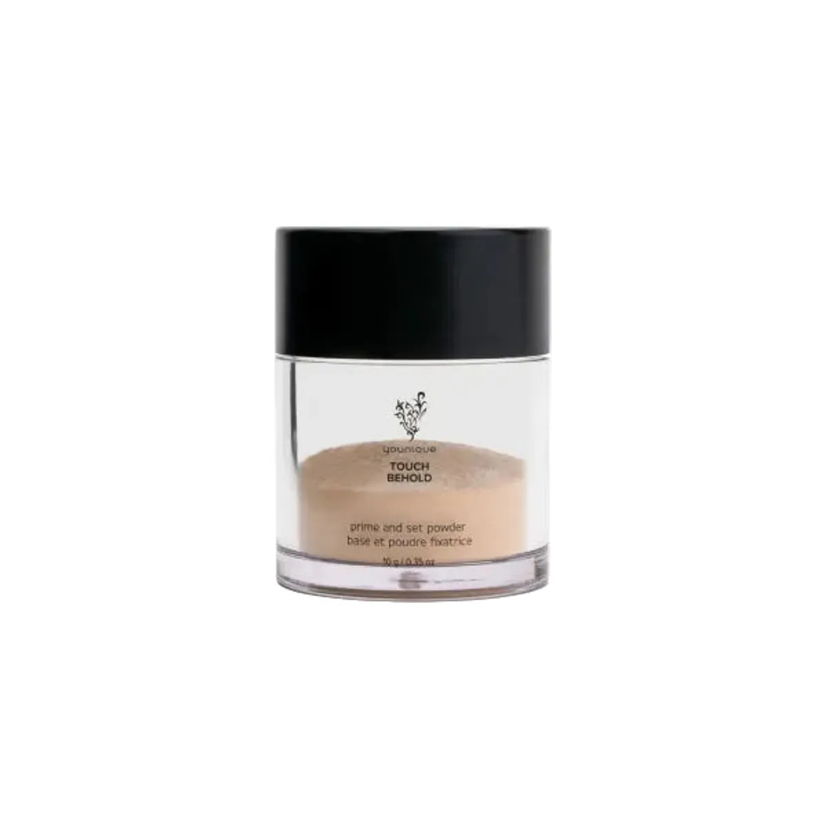 TOUCH BEHOLD base e polvere fissante – recensione: vasetto di cipria fissante beige, packaging