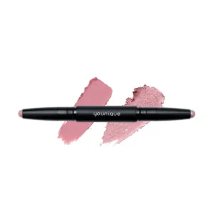 Sombra de olhos em stick bicolor MOODSTRUCK – opinião: tonalidade Antique Pink/Rosé Pink, rosa-pó mate e rosa nacarado