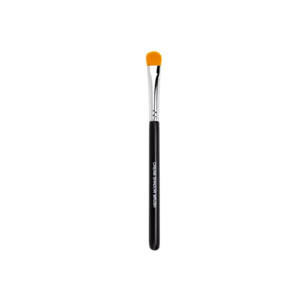 YOUNIQUE kwast voor crème-oogschaduw – tips: platte kwast met oranje synthetische haren en zwart handvat