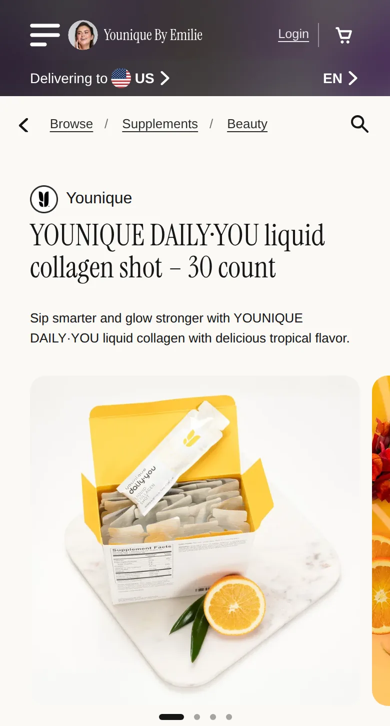 Younique Daily·You liquid collagen – where to buy: product page in my Curated store